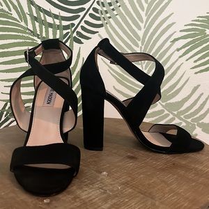Steve Madden Black Suede Strappy heels